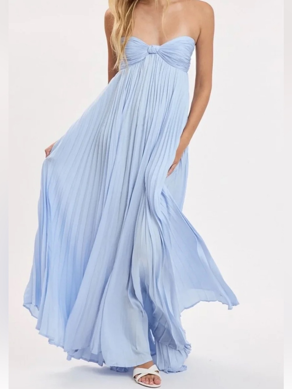 Accordion Strapless Maxi Dress